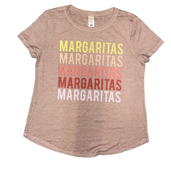 Medium T-Shirt Light Heather Rounded Hem Short Sleeve Casual Minimalist Relaxed - Picture 2 of 3